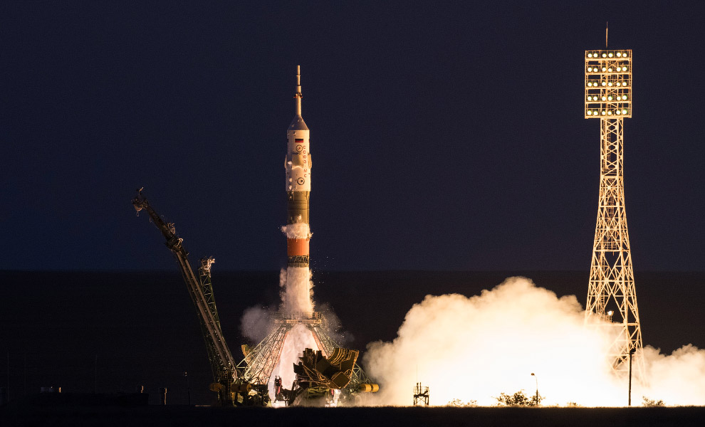 Запуск корабля «Союз МС-05» к МКС с Байконура