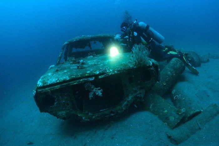 Рифы из затопленных автомобилей (28 фото)