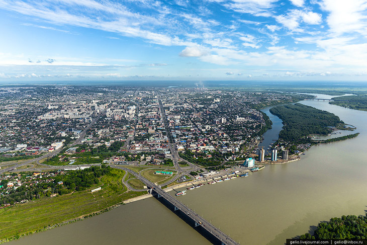 Виды Барнаула с вертолета