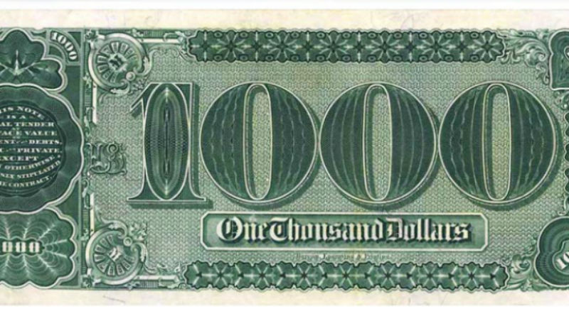 1000-долларовую банкноту продали за 2 млн.долларов