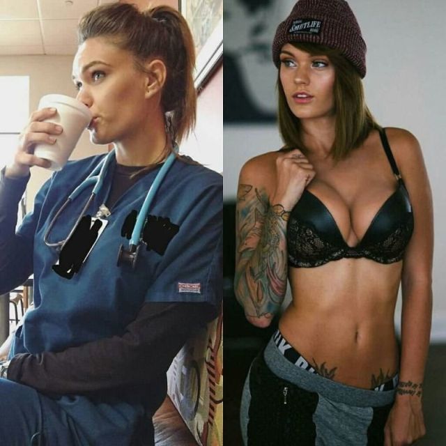 Очаровательные девушки в форме и без