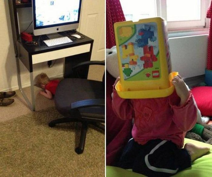 Дети играют в прятки