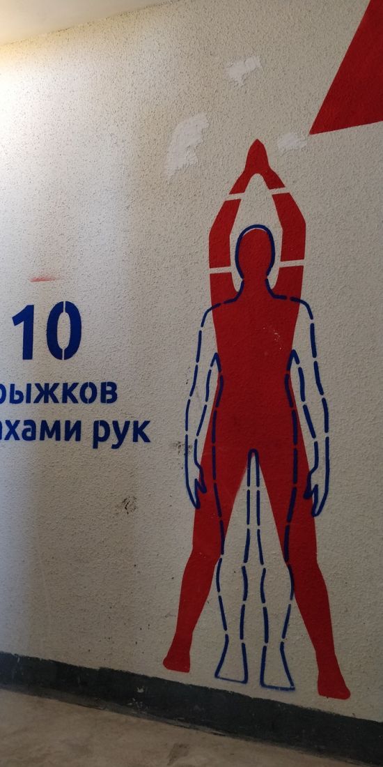 В питерской новостройке сделали лестницу с программой тренировки
