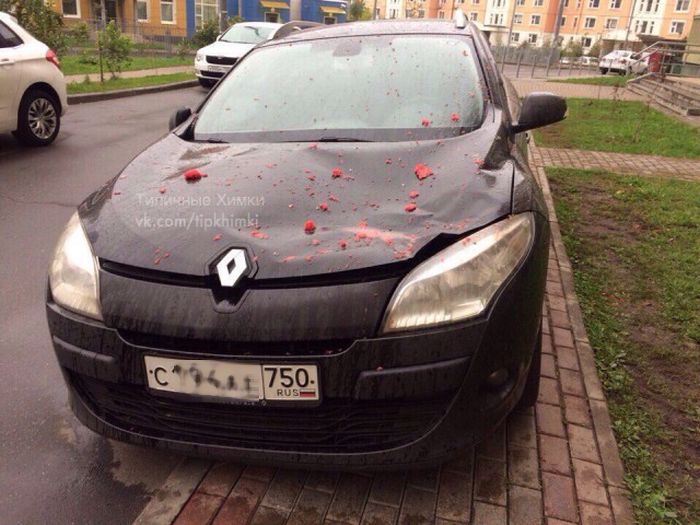 Арбузное наказание за парковку на тротуаре