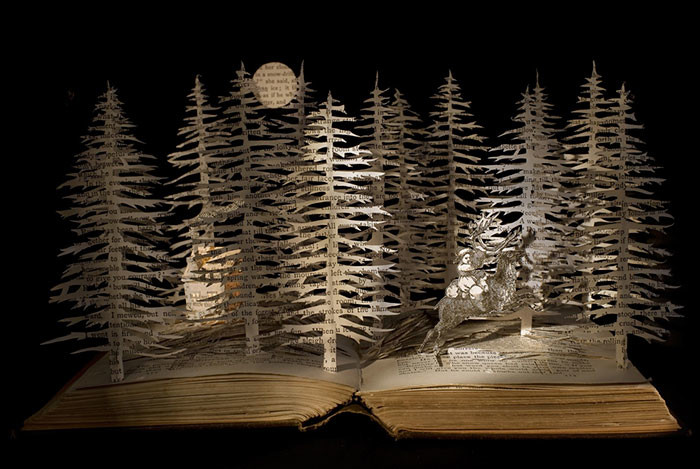 Художник превращает старые книги в сказочные царства