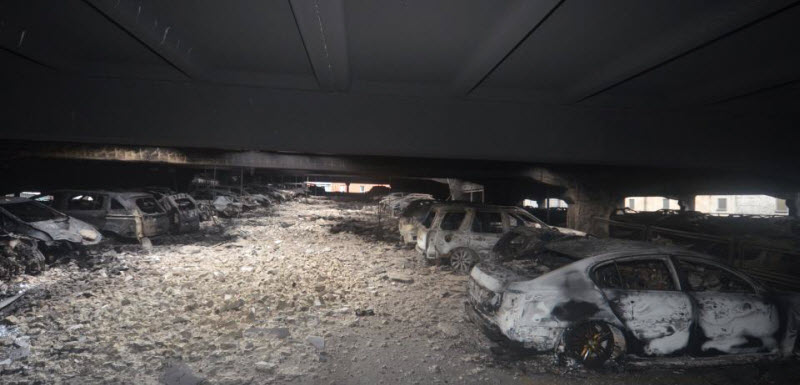 До 1600 автомобилей сожжены до тла на многоэтажной парковке в Ливерпуле