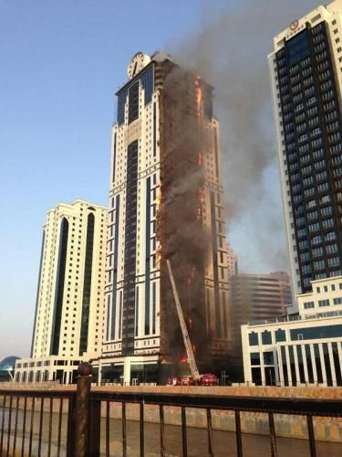 Пожар в Грозном