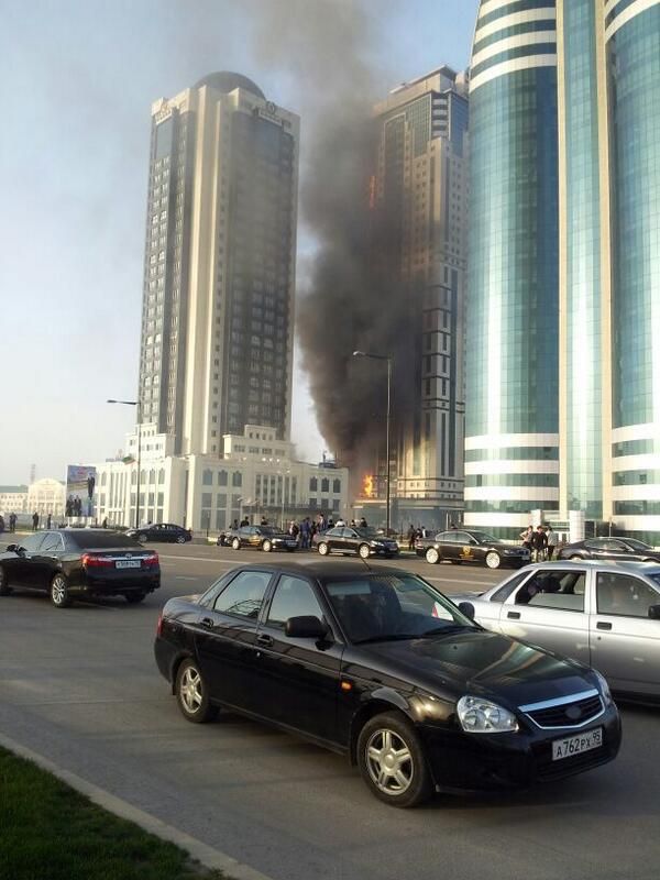 Пожар в Грозном