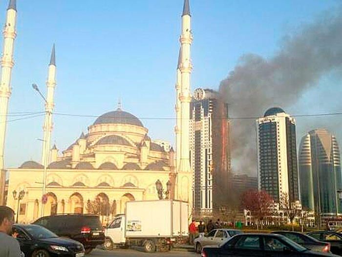Пожар в Грозном