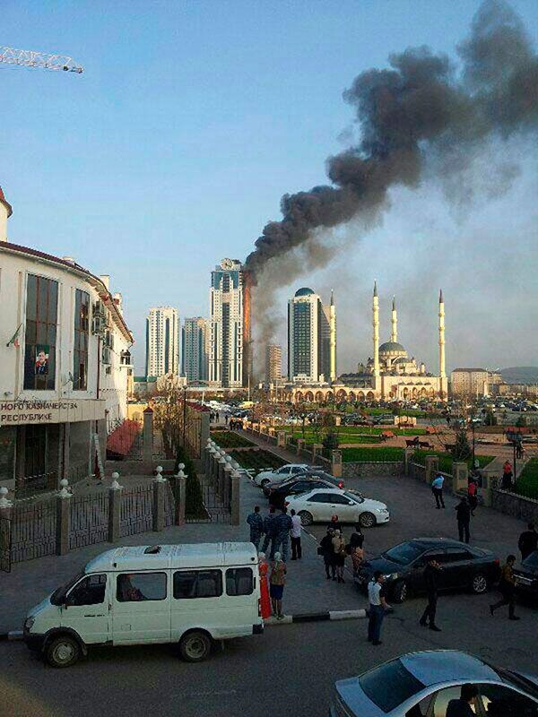 Пожар в Грозном