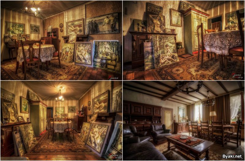 Заброшенный дом, полный произведениями искусств