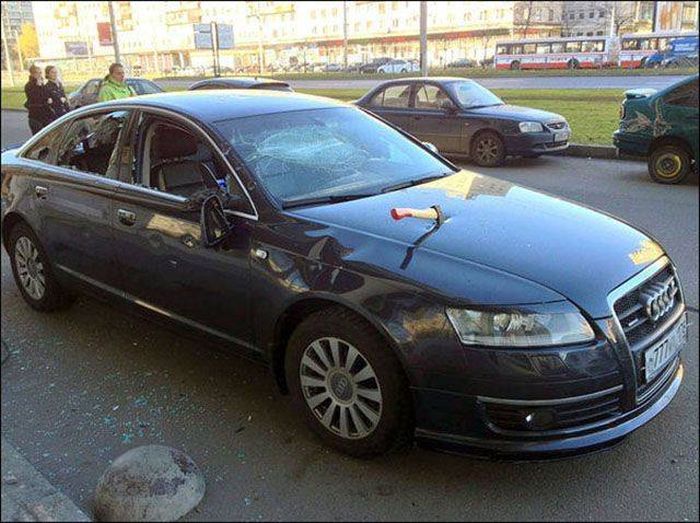 Месть автовладельцам, нарушающим ПДД