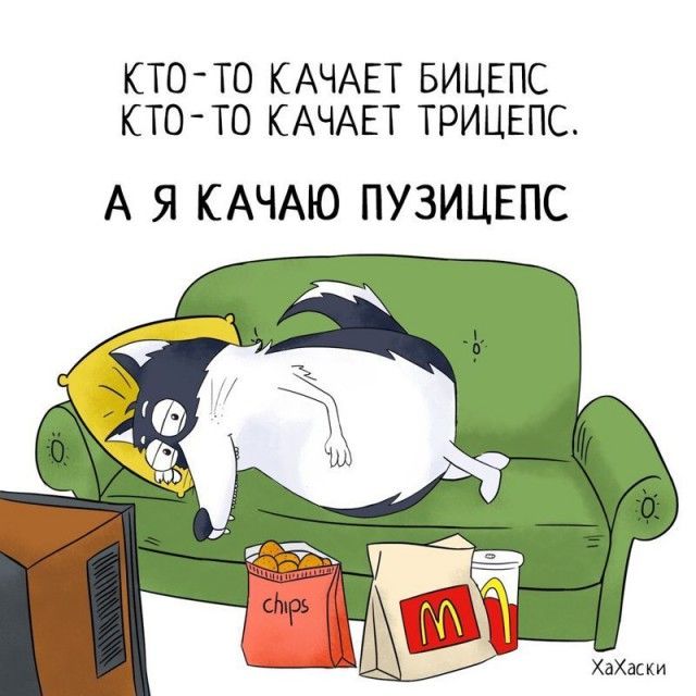 Забавные комиксы из жизни Хаски Карла