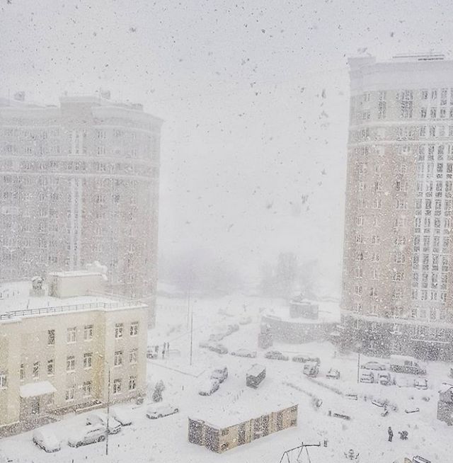 Рекордный снегопад в Центральной России