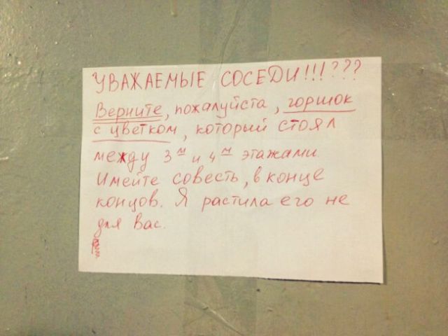 Смешные объявления из подъездов