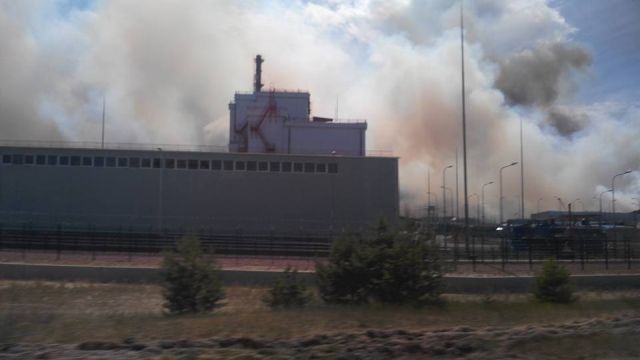 Пожар в «рыжем лесу» в зоне отчуждения ЧАЭС