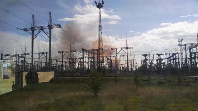Пожар в «рыжем лесу» в зоне отчуждения ЧАЭС