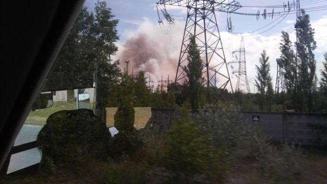 Пожар в «рыжем лесу» в зоне отчуждения ЧАЭС