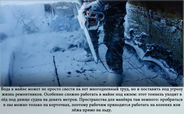 Как вымораживают суда в якутском поселке Жатай