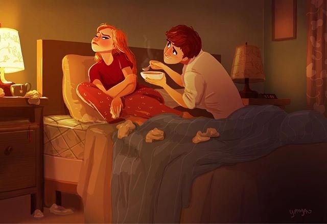 14 уютных иллюстраций о любви, которые подтолкнут вас обнять любимого человека
