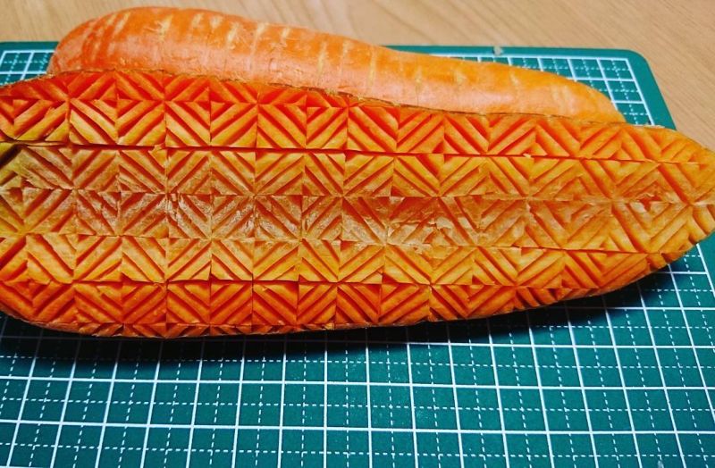 Вырезание по овощам и фруктам от японского мастера