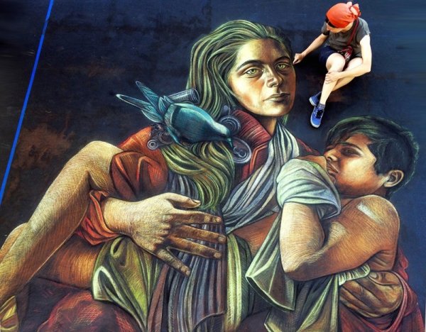 Как одна библиотекарша разрисовала тротуары Как одна библиотекарша разрисовала тротуары