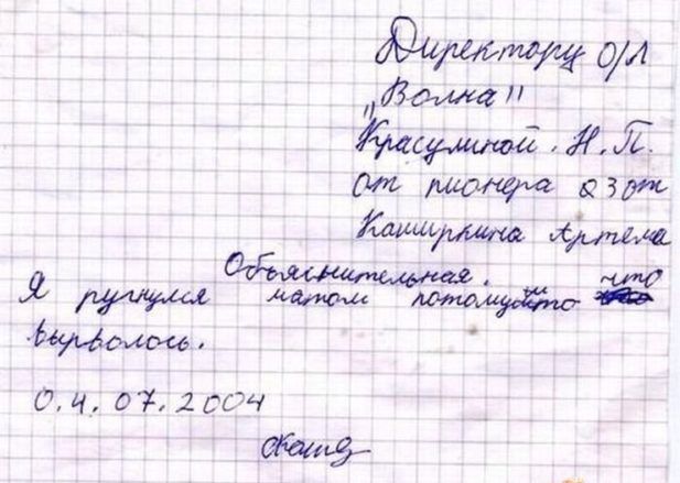 Перлы школьников и замечания из дневников