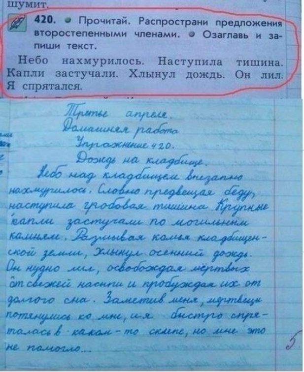 Перлы школьников и замечания из дневников