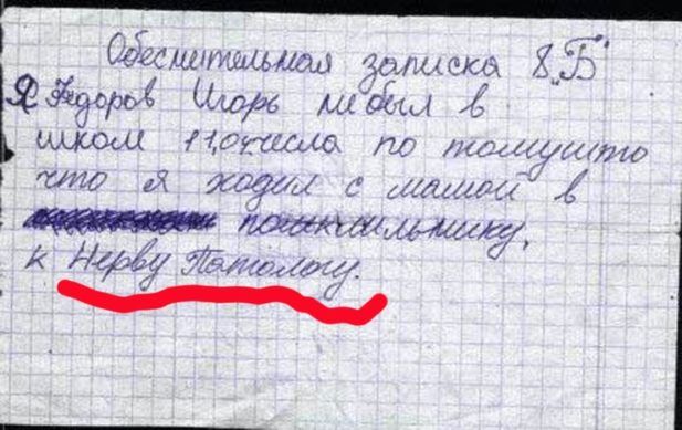 Перлы школьников и замечания из дневников