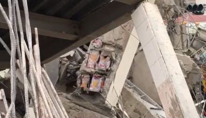 Рухнувший во время землетрясения на Тайване дом оказался построенным из масляных бочек