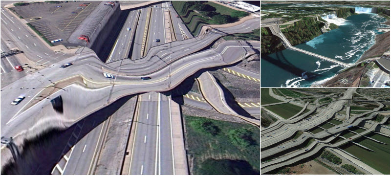 Искаженная реальность на открытках с Google Earth