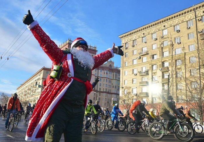 В Москве состоялся зимний велопарад