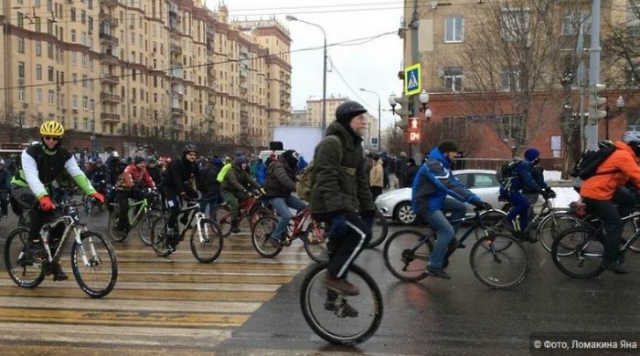 В Москве состоялся зимний велопарад
