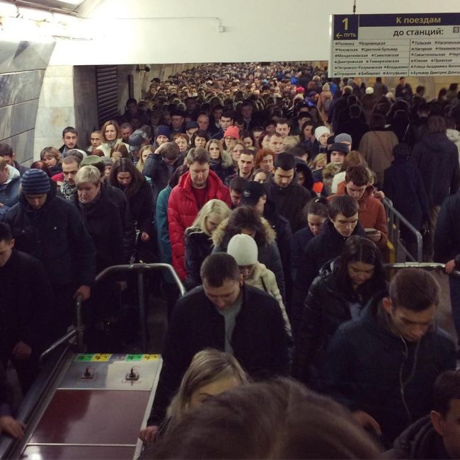 Давка в московском метро