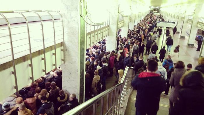 Давка в московском метро