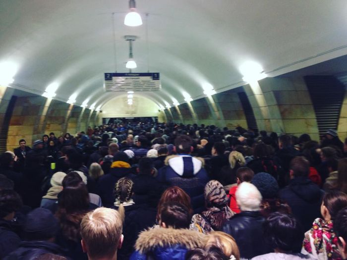 Давка в московском метро