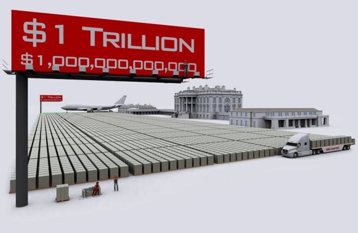 $20 трлн госдолга США в стодолларовых купюрах