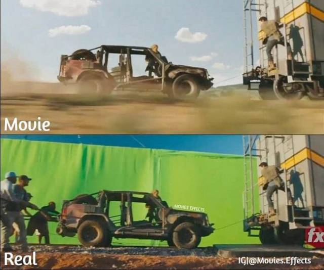 Современные кинофильмы до и после добавления компьютерной графики