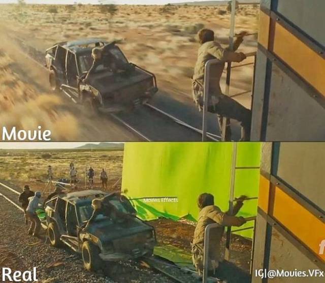 Современные кинофильмы до и после добавления компьютерной графики