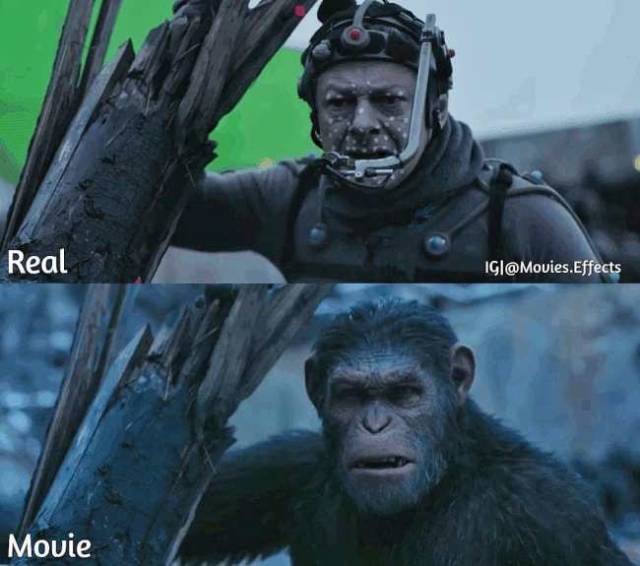 Современные кинофильмы до и после добавления компьютерной графики