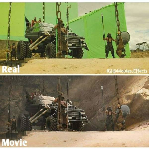 Современные кинофильмы до и после добавления компьютерной графики