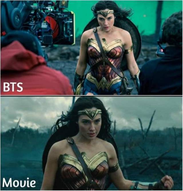 Современные кинофильмы до и после добавления компьютерной графики