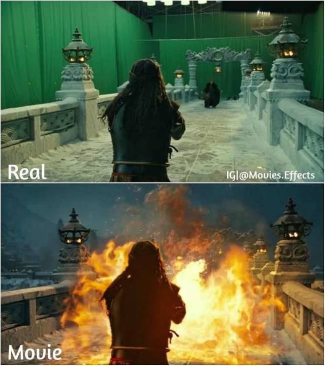Современные кинофильмы до и после добавления компьютерной графики