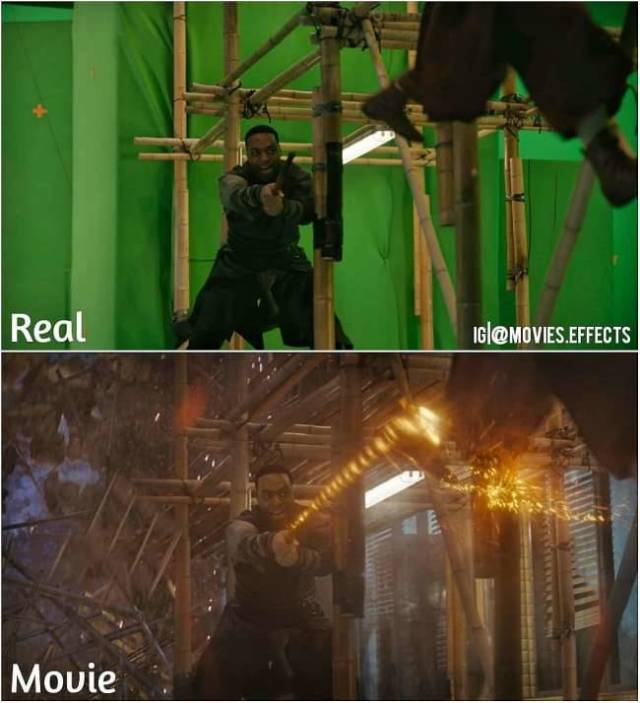 Современные кинофильмы до и после добавления компьютерной графики