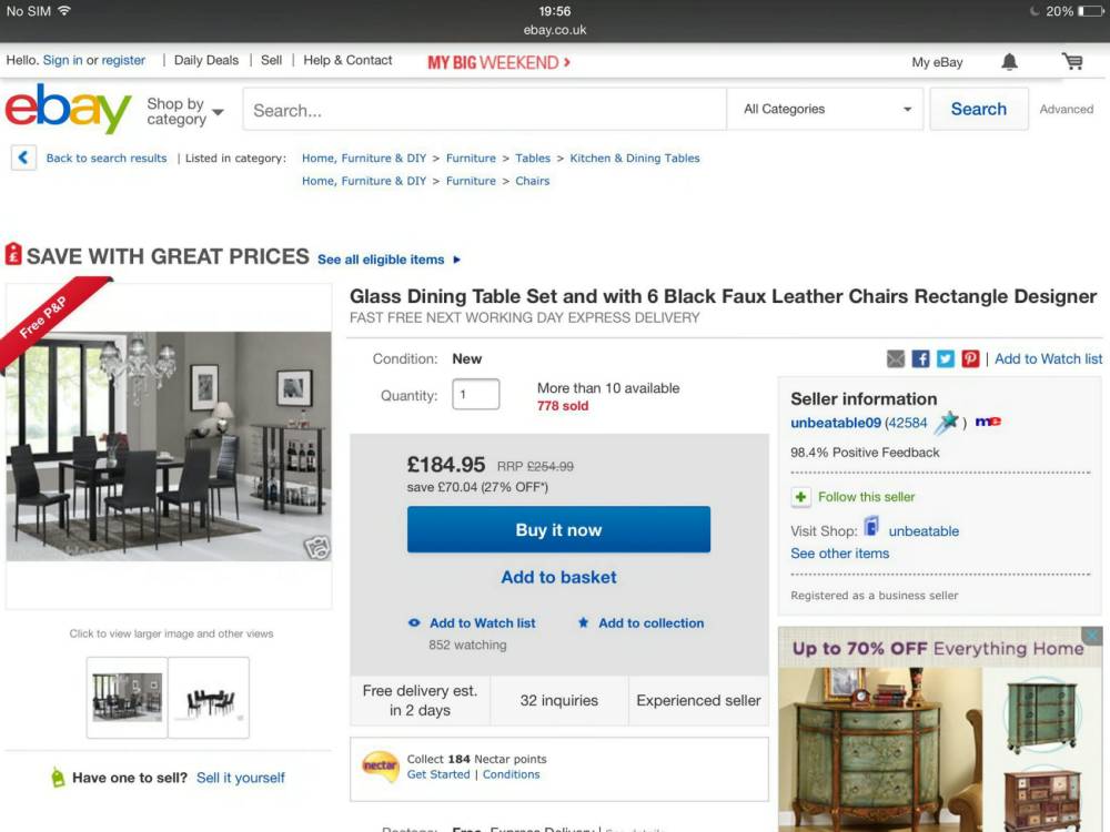 Дама заказала на eBay стол, а получила 40 живых рыбок