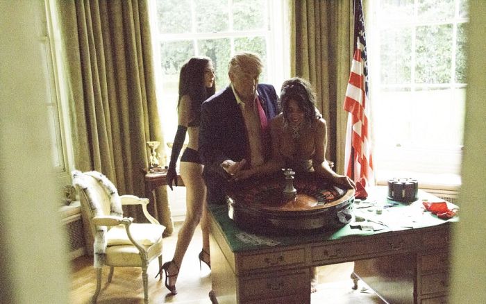 Двойник Трампа развлекается в Белом доме