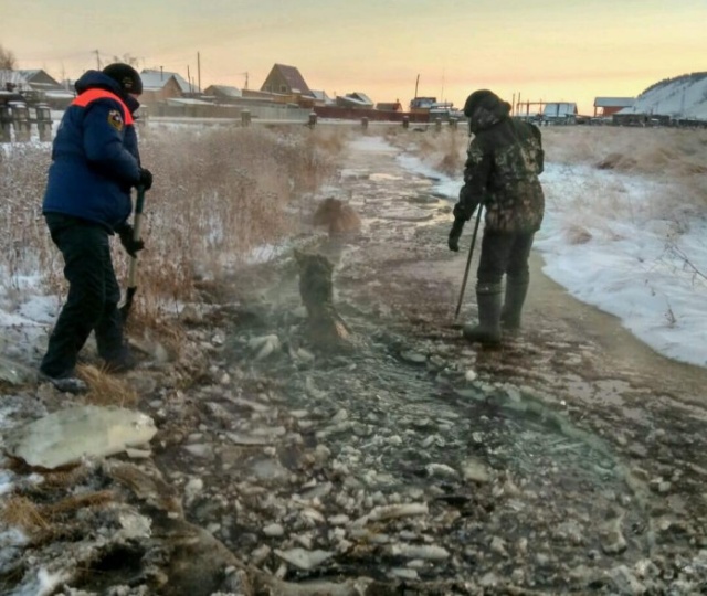 Спасение лошади и жеребенка из "ледяной ловушки" в Якутии