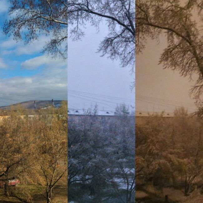Последствия сильного снегопада в Красноярске