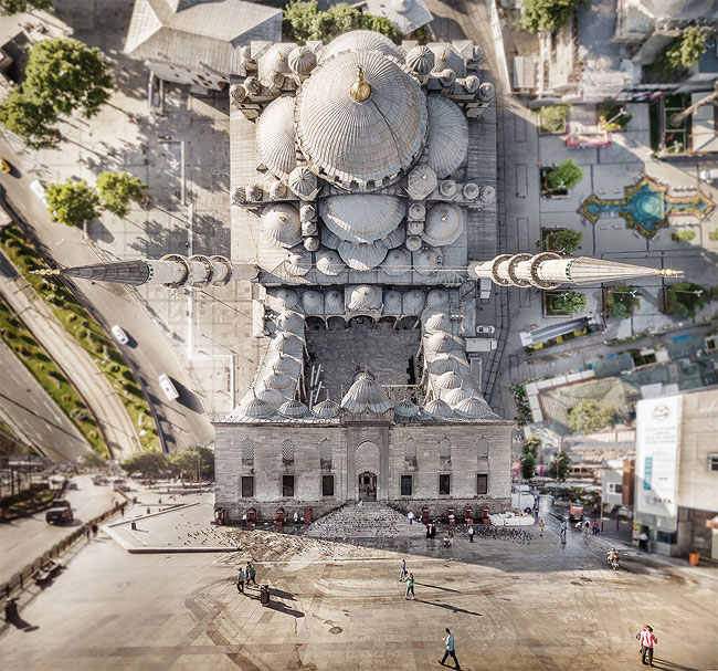 Турецкий фотограф «сгибает» города