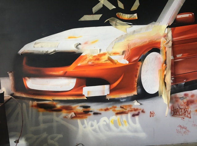 Реалистичный рисунок спорткара Mitsubishi Lancer Evo
